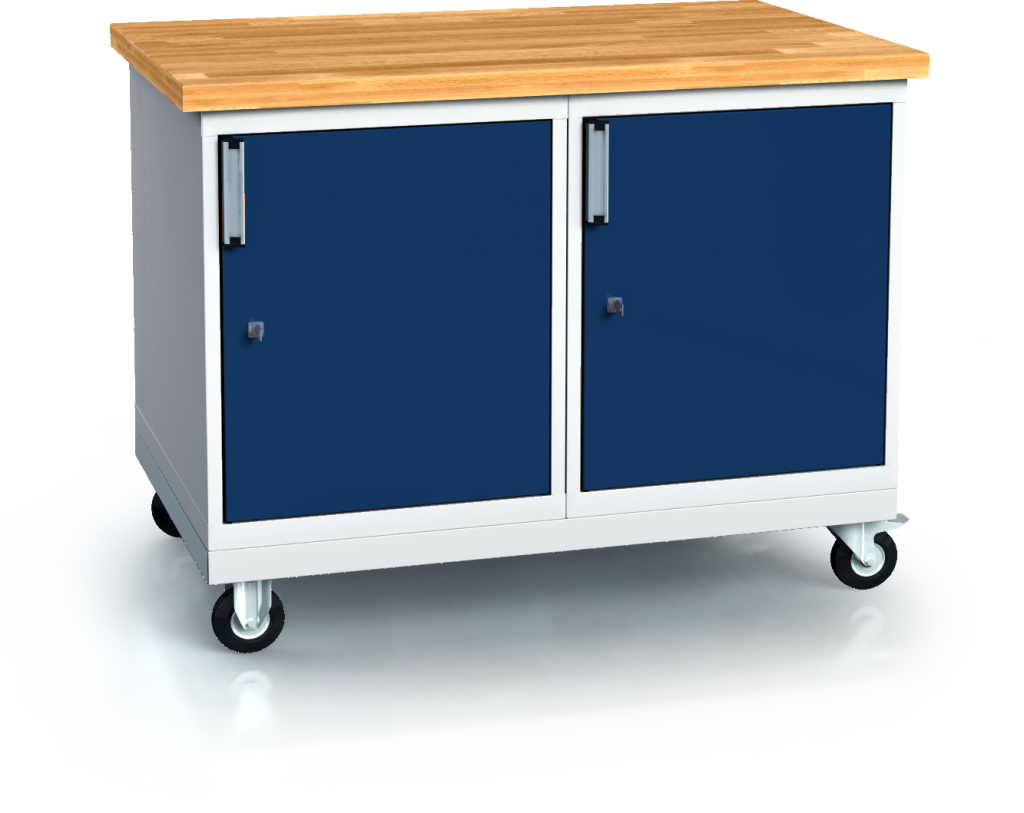 Workbenches alpede PROFI - board - container - mobile base 880 x 1200 x 700
